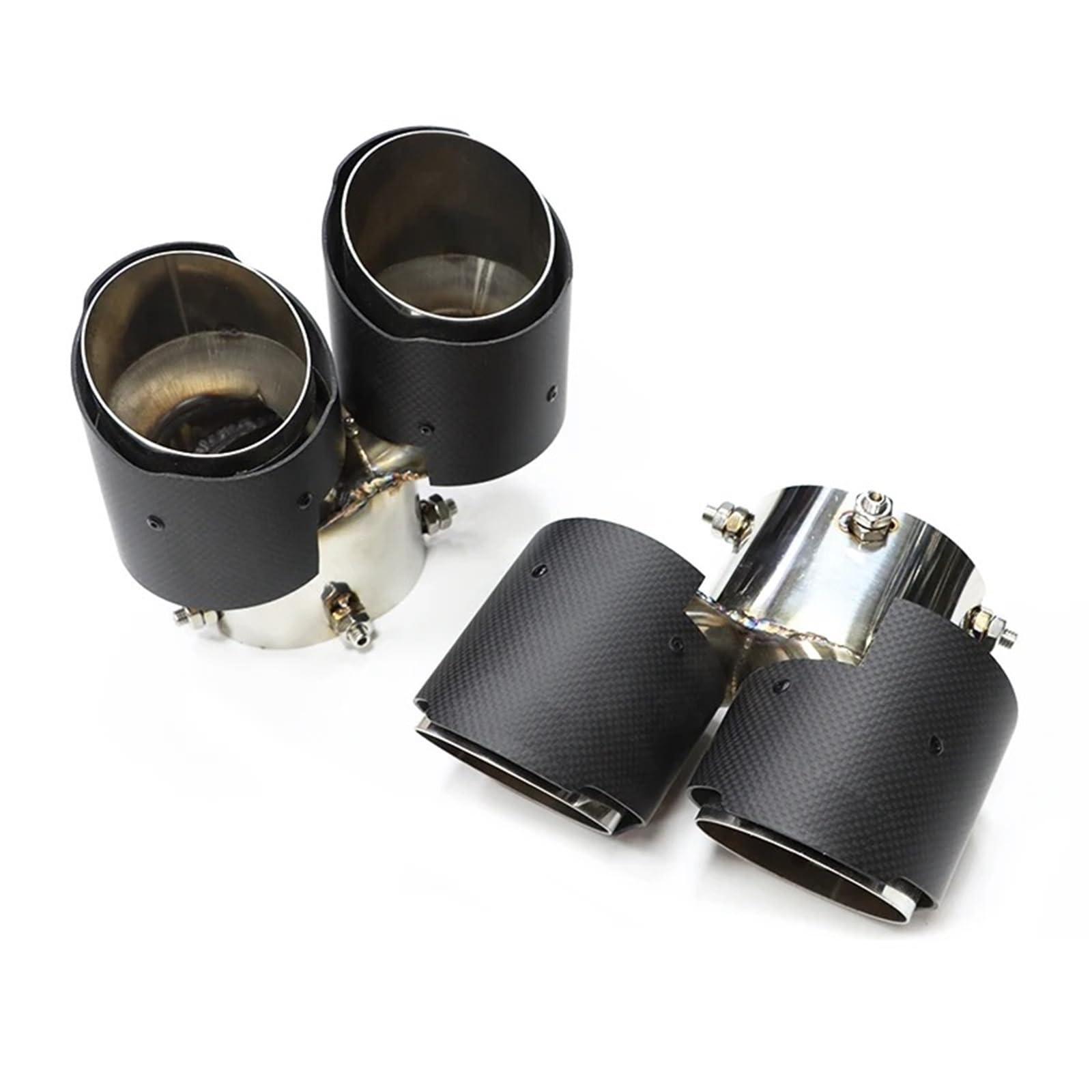 Auto Auspuffblende Für 840i G14 G15 G16 Edelstahl Schwarz Schalldämpfer Spitze Auspuff System Düse 1 Paar Carbon Faser Auspuff Spitze Auto Auspuffendrohr(Carbon Fiber A) von YAKISA