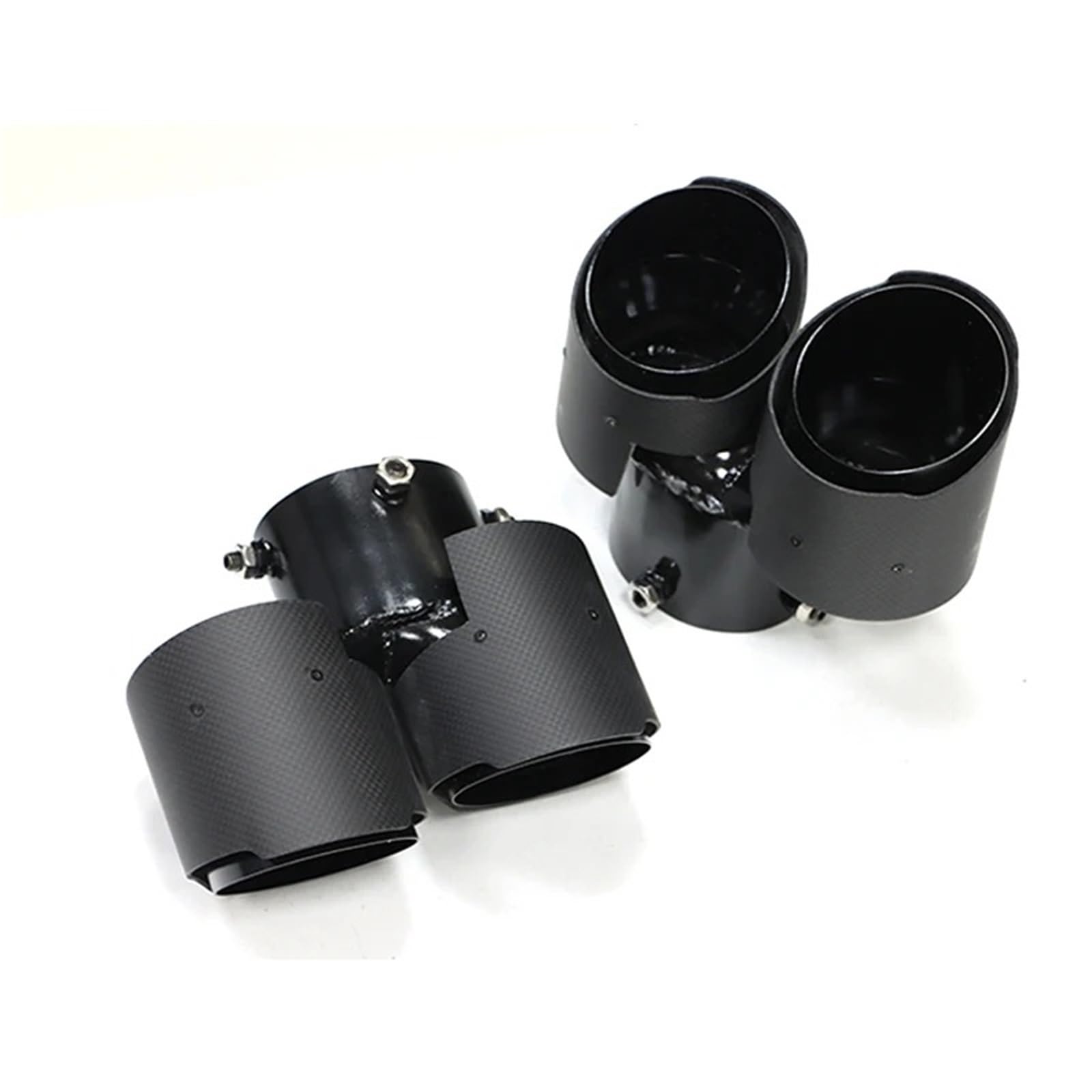 Auto Auspuffblende Für 840i G14 G15 G16 Edelstahl Schwarz Schalldämpfer Spitze Auspuff System Düse 1 Paar Carbon Faser Auspuff Spitze Auto Auspuffendrohr(Carbon Fiber B) von YAKISA