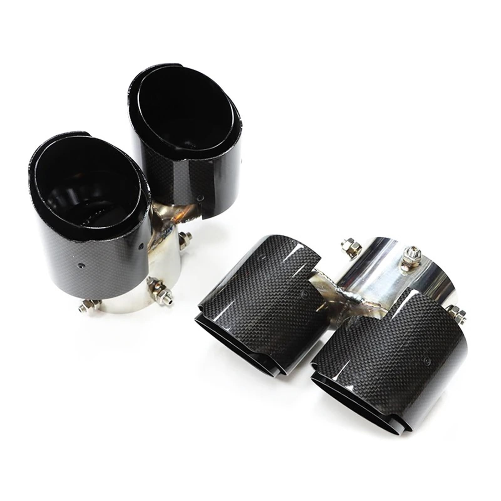 Auto Auspuffblende Für 840i G14 G15 G16 Edelstahl Schwarz Schalldämpfer Spitze Auspuff System Düse 1 Paar Carbon Faser Auspuff Spitze Auto Auspuffendrohr(Carbon Fiber C) von YAKISA