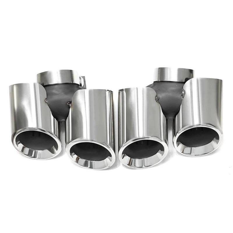 Auto Auspuffblende Für 911.1 997 Für GEN II 2008-2016 Endrohrdüse Autozubehör Quad Steel Auspuffspitze Modifiziertes Auspuffrohr Auto Auspuffendrohr(Silver) von YAKISA