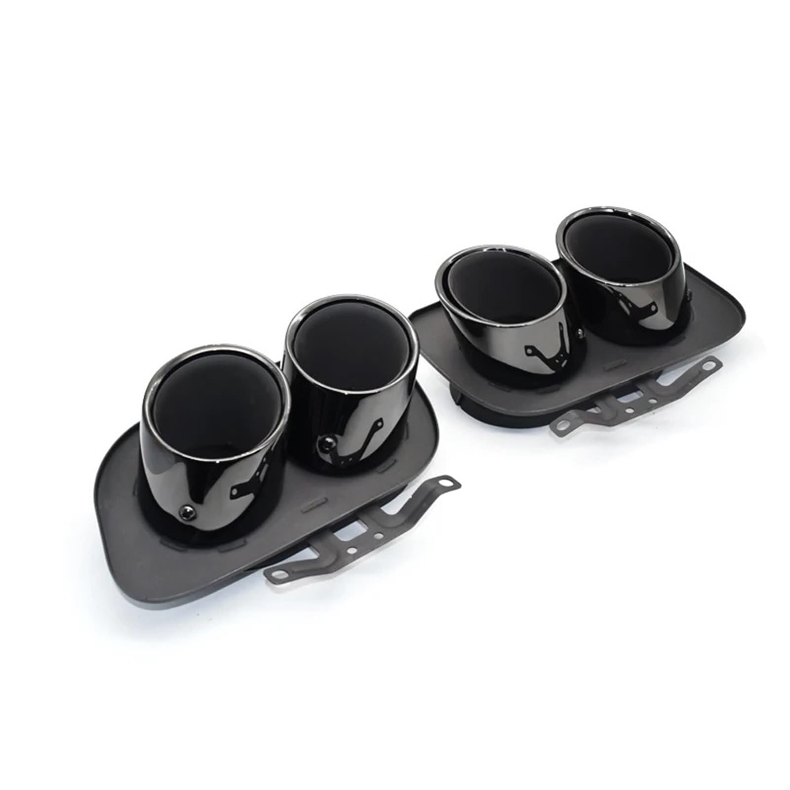 Auto Auspuffblende Für 992 Für Carrera 2/4 /S /4S 304 Edelstahl Schalldämpfer Spitze Endrohr Auspuffanlage Düsenspitzen Quad Auto Auspuffspitze Auto Auspuffendrohr(Black) von YAKISA