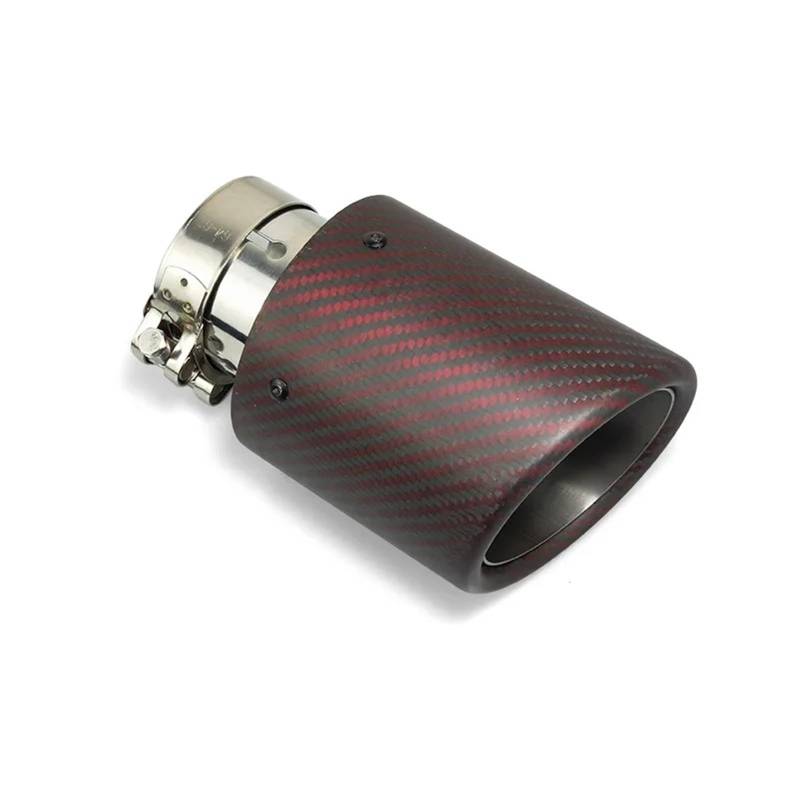 Auto Auspuffblende Für Auto Schalldämpfer Endrohr Dekorieren Düse 1 Pcs Red Carbon Fiber Rolled Für Rand Auspuff Tipps Auto Auspuffendrohr(Glossy 101) von YAKISA
