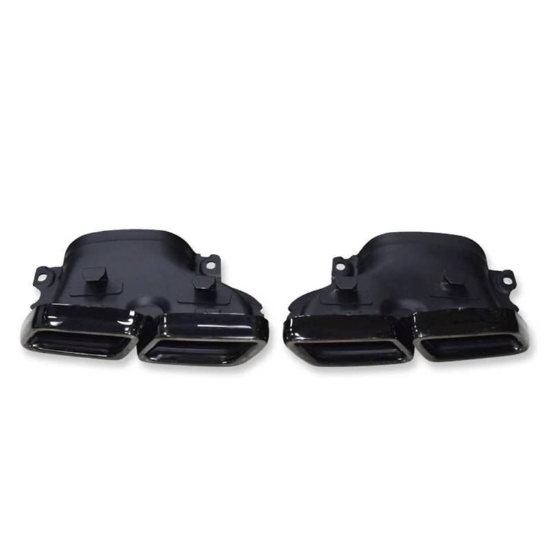 Auto Auspuffblende Für Benz Für C-klasse W205 C180 C200 C260 C300L C63 Auspuff Modifizierte Vier Outlets Quadratischen Endrohr Quadratischen Endrohr Auto Auspuffendrohr(Black A) von YAKISA