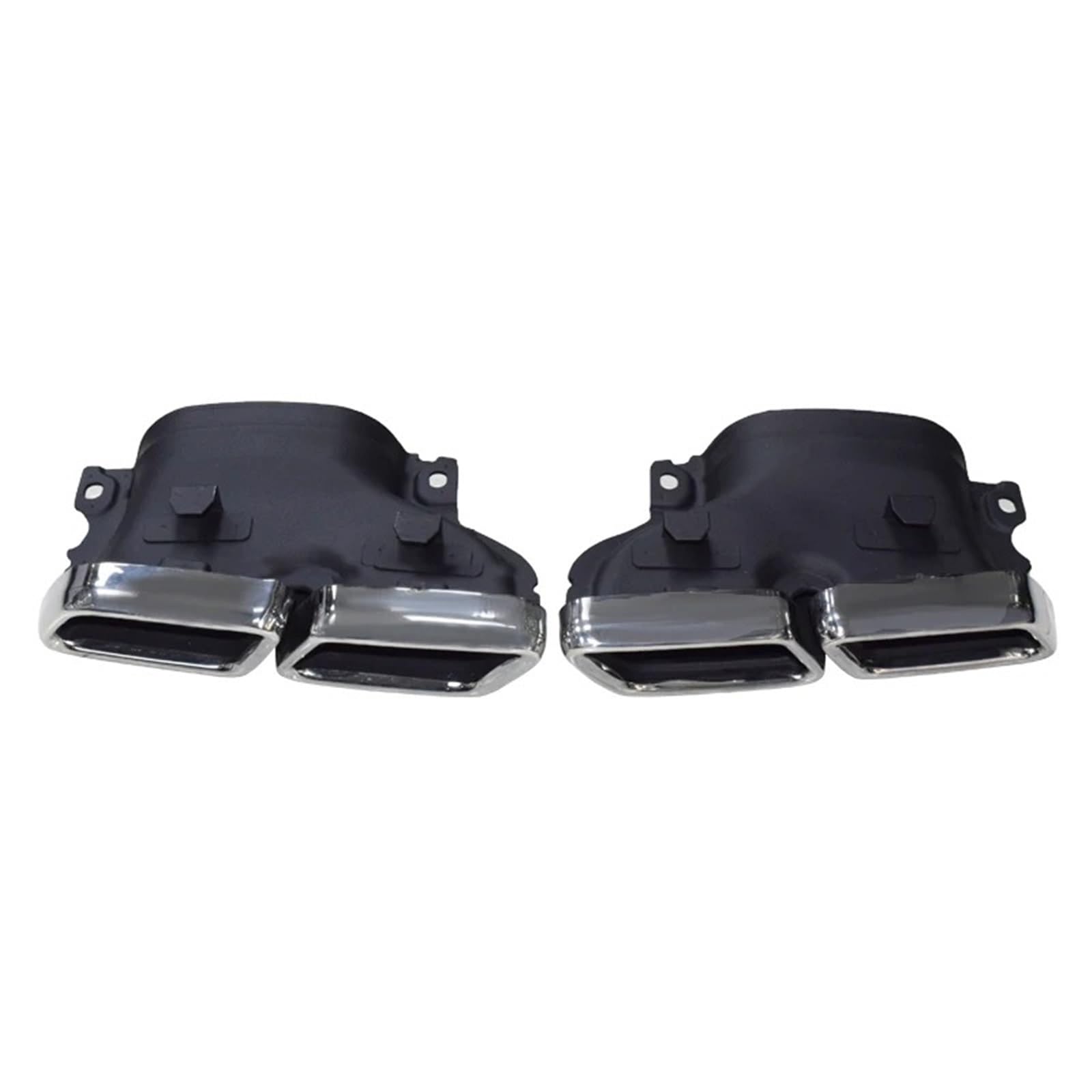 Auto Auspuffblende Für Benz Für C-klasse W205 C180 C200 C260 C300L C63 Auspuff Modifizierte Vier Outlets Quadratischen Endrohr Quadratischen Endrohr Auto Auspuffendrohr(Silver A) von YAKISA