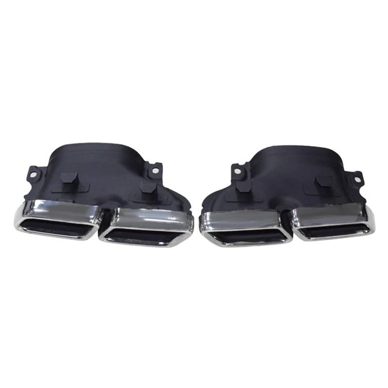 Auto Auspuffblende Für Benz Für C-klasse W205 C180 C200 C260 C300L C63 Auspuff Modifizierte Vier Outlets Quadratischen Endrohr Quadratischen Endrohr Auto Auspuffendrohr(Silver A) von YAKISA