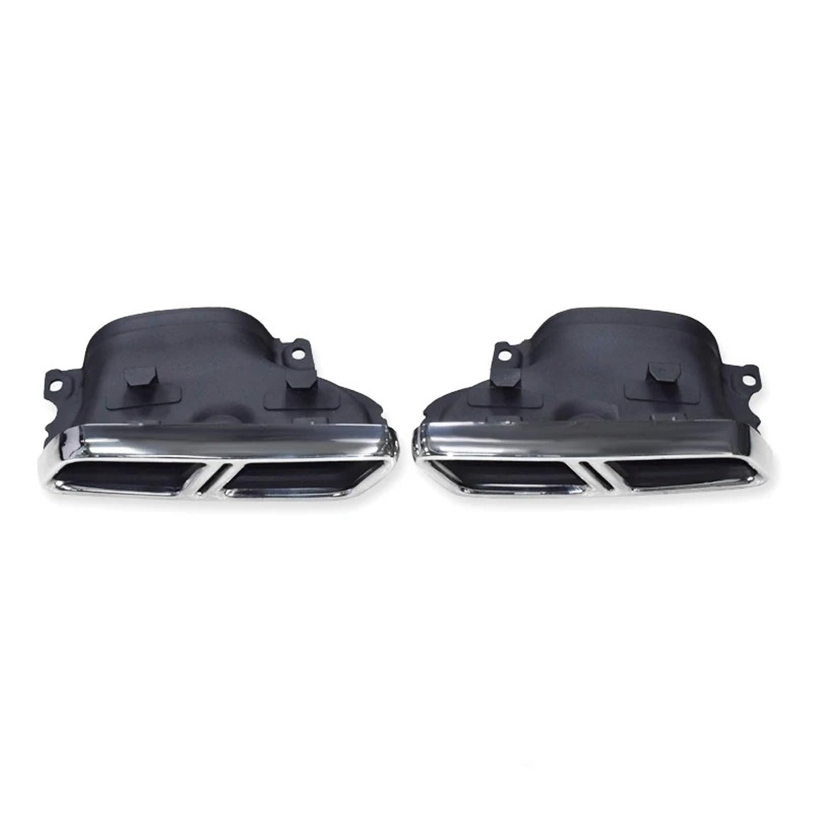 Auto Auspuffblende Für Benz Für C-klasse W205 C180 C200 C260 C300L C63 Auspuff Modifizierte Vier Outlets Quadratischen Endrohr Quadratischen Endrohr Auto Auspuffendrohr(Silver B) von YAKISA