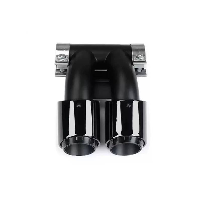 Auto Auspuffblende Für Cayman Für 718 Für 981 Für 987 Für Boxster Auspuff Modifiziertes Dual-Sport-Endrohr Edelstahl-Schalldämpfer Low High-G Geeignet Auto Auspuffendrohr(Triple Black 7 * 18) von YAKISA