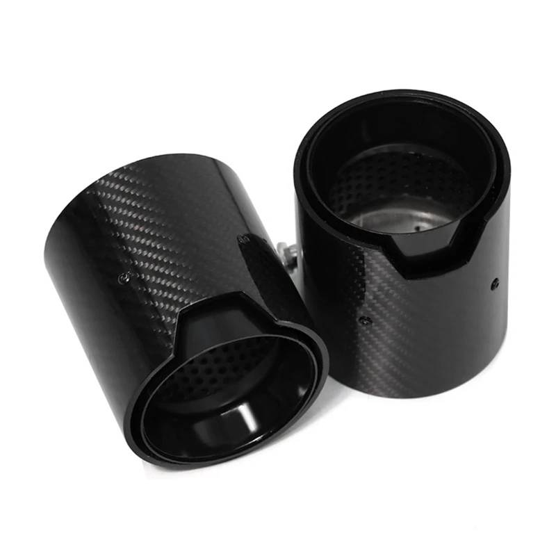 Auto Auspuffblende Für F20 F21 M135i M140i Leistung Carbon Fiber Schalldämpfer Spitze Endrohr ID60mm Tipps 2 Teile/los Auto Auspuff Spitze Auto Auspuffendrohr(Black) von YAKISA