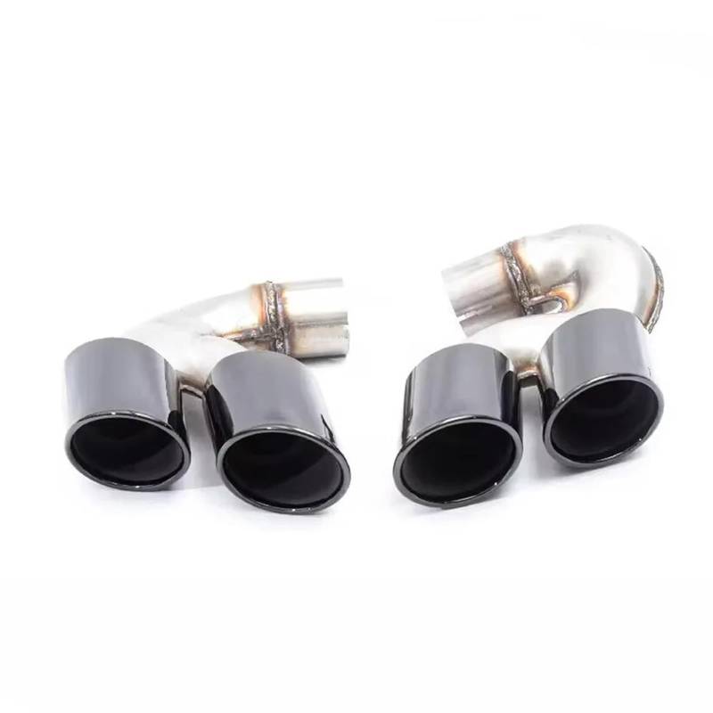 Auto Auspuffblende Für G05 G06 40i X5M X6M 1 Paar Split Runde Vier Outlet Edelstahl Endrohr Schwanz Kehle Auto Auspuffendrohr(Silver) von YAKISA