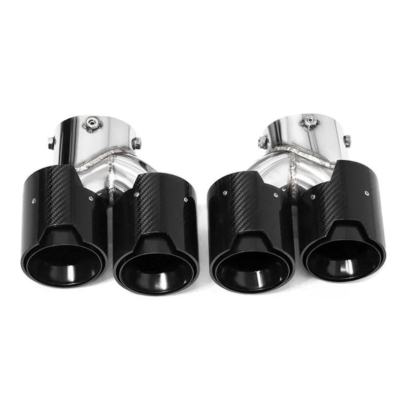 Auto Auspuffblende Für G20 G21 M340i G42 M240i G23 M440i Dual Performance Schalldämpfer Spitze Auspuff System Düse Endrohr Auto Quad Auspuff Spitze Auto Auspuffendrohr(Carbon Fiber A) von YAKISA