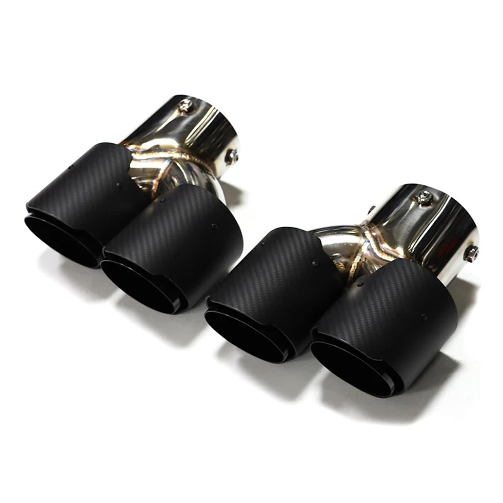 Auto Auspuffblende Für G20 G21 M340i G42 M240i G23 M440i Dual Performance Schalldämpfer Spitze Auspuff System Düse Endrohr Auto Quad Auspuff Spitze Auto Auspuffendrohr(Carbon Fiber E) von YAKISA