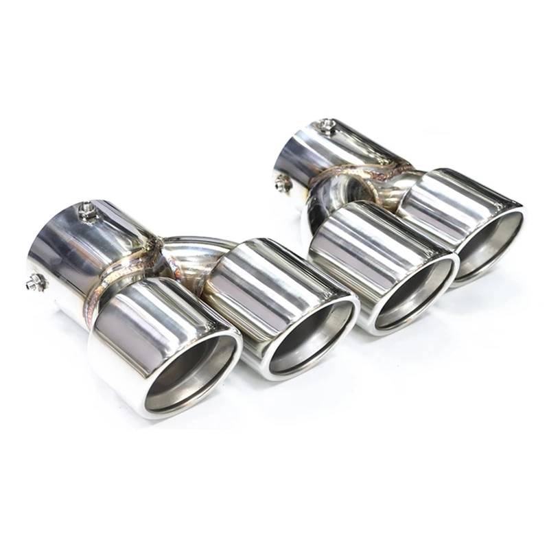 Auto Auspuffblende Für G20 G21 M340i G42 M240i G23 M440i Dual Performance Schalldämpfer Spitze Auspuff System Düse Endrohr Auto Quad Auspuff Spitze Auto Auspuffendrohr(Silver) von YAKISA