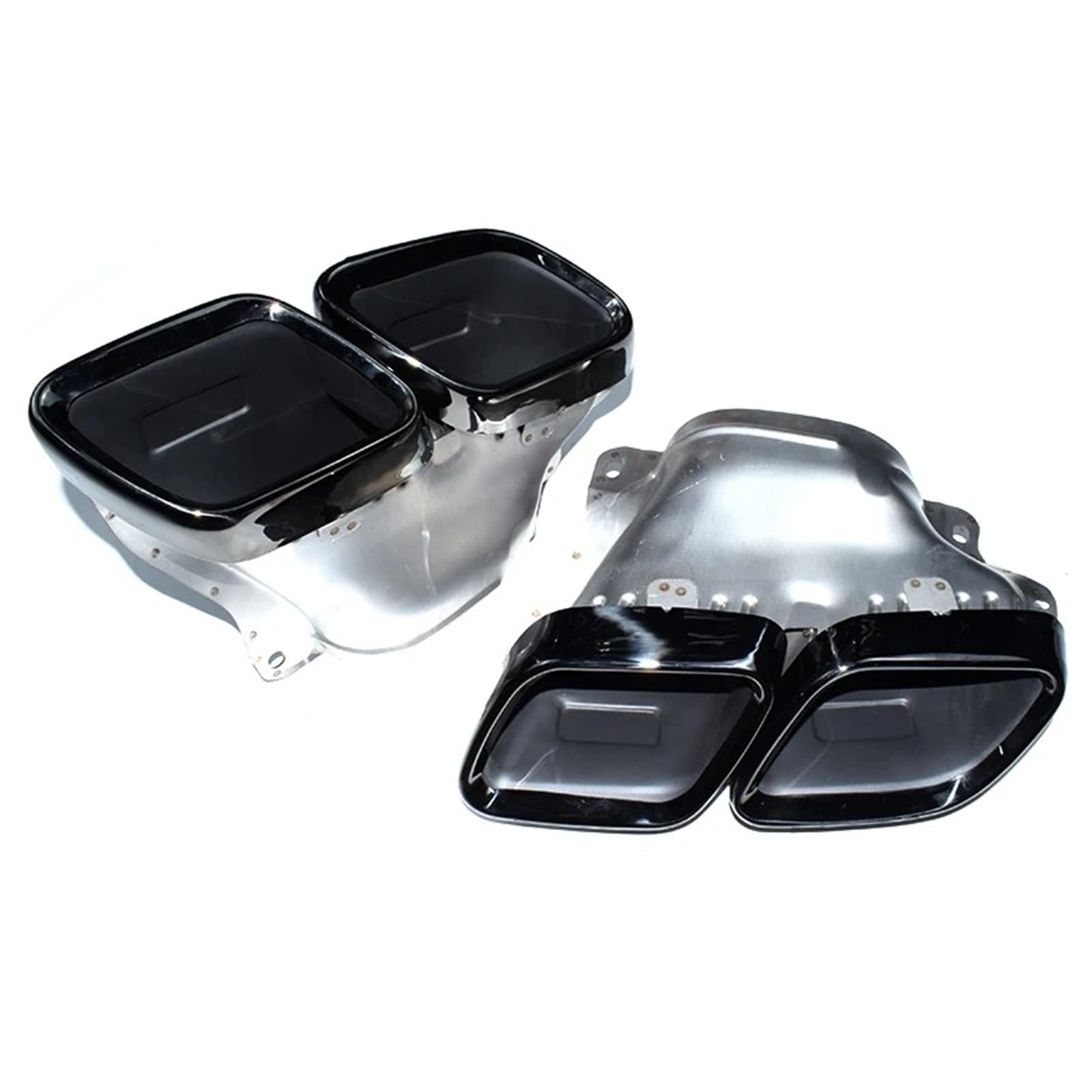 Auto Auspuffblende Für GT W167 Auspuffrohr GT63 Quadratischer Schwarzer Schalldämpfer 304 Edelstahl-Düsenspitze Auto Auspuffendrohr(Black) von YAKISA