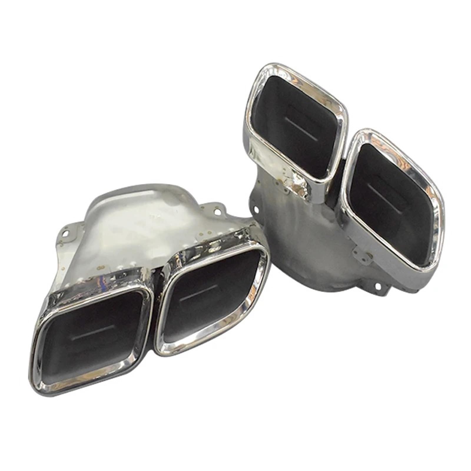 Auto Auspuffblende Für GT W167 Auspuffrohr GT63 Quadratischer Schwarzer Schalldämpfer 304 Edelstahl-Düsenspitze Auto Auspuffendrohr(Silver) von YAKISA