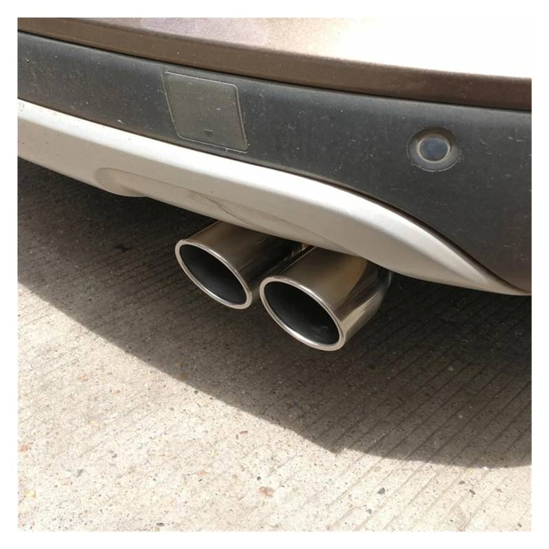 Auto Auspuffblende Für Hyundai Für Ix35 Für Tucson 2010-2015 LM-Endrohr-Endrohr-Finisher-Endverkleidung Schalldämpfer-Spitzenabdeckung Auspuff-Schalldämpferspitze Auto Auspuffendrohr(Silver B) von YAKISA