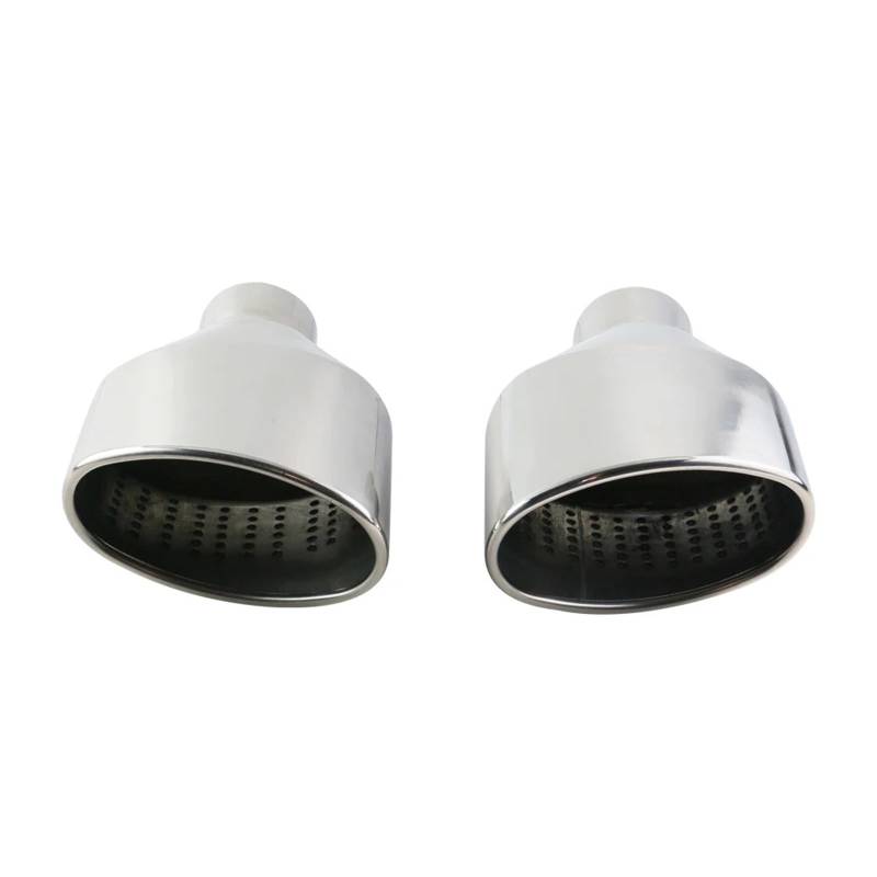 Auto Auspuffblende Für RS3 RS4 RS5 Für A4 Für A5 Für A6 1 Paar Edelstahl 304 Auspuffendrohr Universalauto 2,5 Zoll Ovales Schräges Schalldämpfer-Endrohr Auto Auspuffendrohr(DJ3027f-LR) von YAKISA