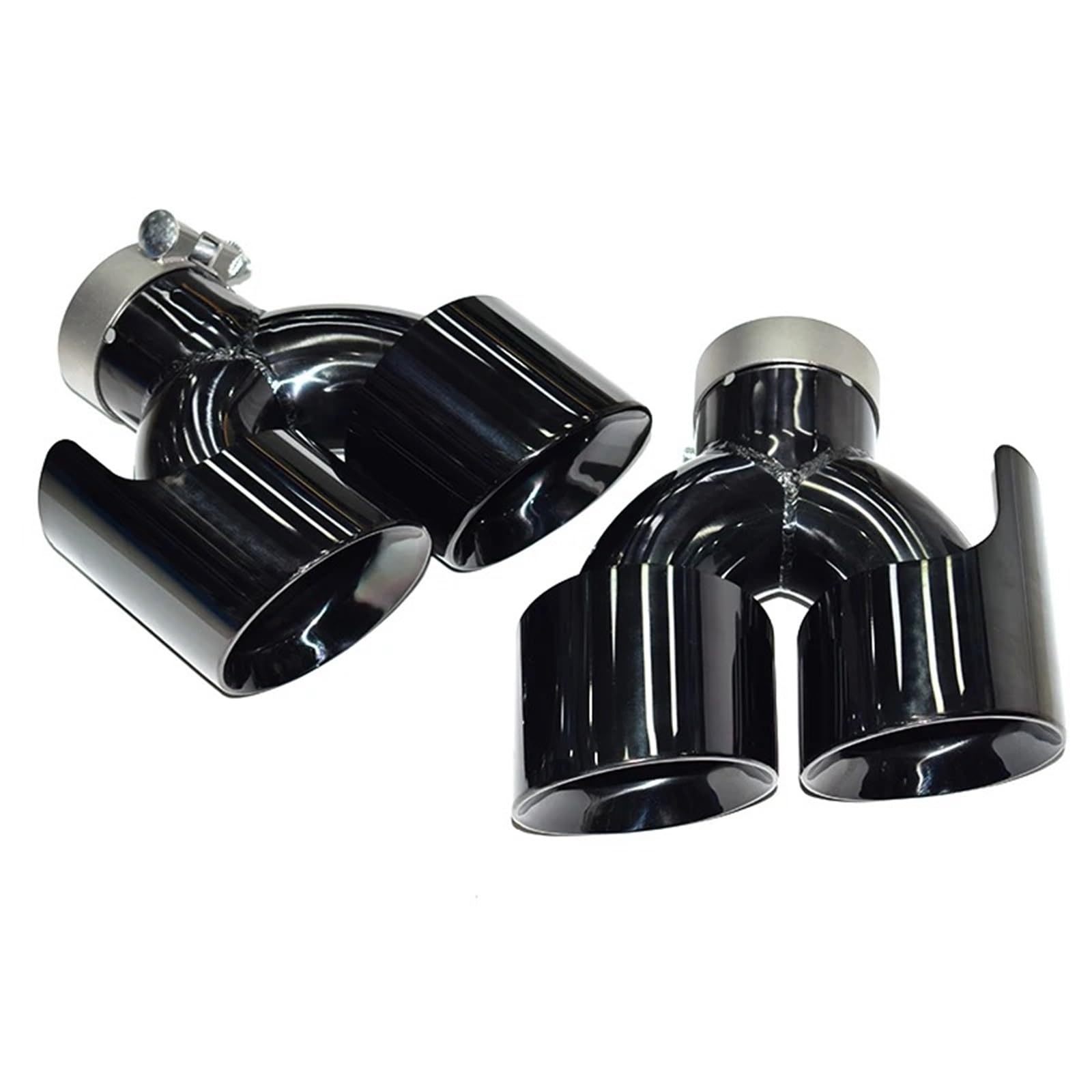 Auto Auspuffblende Für Range Für Rover Für Sport 2014 Bis 2017 Auspuff Für SVR Runde Mund Schwarz Quad Out 101mm Edelstahl Schalldämpfer Spitze Düse Auto Auspuffendrohr(Black) von YAKISA