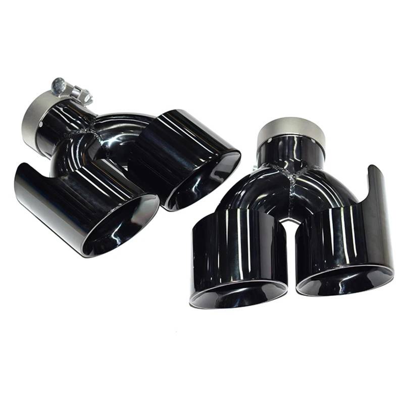 Auto Auspuffblende Für Range Für Rover Für Sport 2014 Bis 2017 Auspuff Für SVR Runde Mund Schwarz Quad Out 101mm Edelstahl Schalldämpfer Spitze Düse Auto Auspuffendrohr(Black) von YAKISA