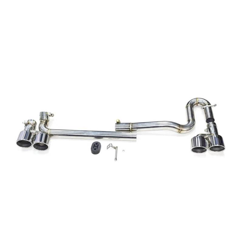 Auto Auspuffblende Für VW Für CC Schalldämpferspitzen 4 Auspuffrohrdüsen Aus Kohlefaser Auspuffanlage 304 Edelstahl Autoauspuffspitze Auto Auspuffendrohr(Silver) von YAKISA