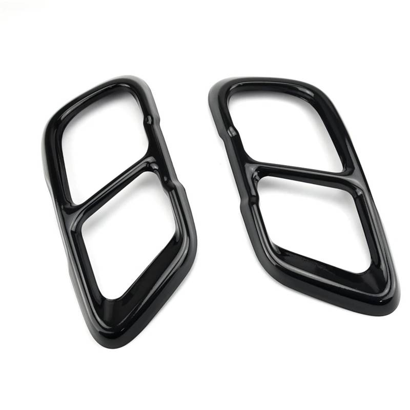 Auto Auspuffblende Für X5 G05 Für X6 G06 Für X7 G07 2019 2020 2021 2 Stücke Auto Schalldämpfer Auspuffrohr Schwanz Abdeckung Trim Außen Aluminium Hochglanz Schwarz Auto Auspuffendrohr(Black) von YAKISA