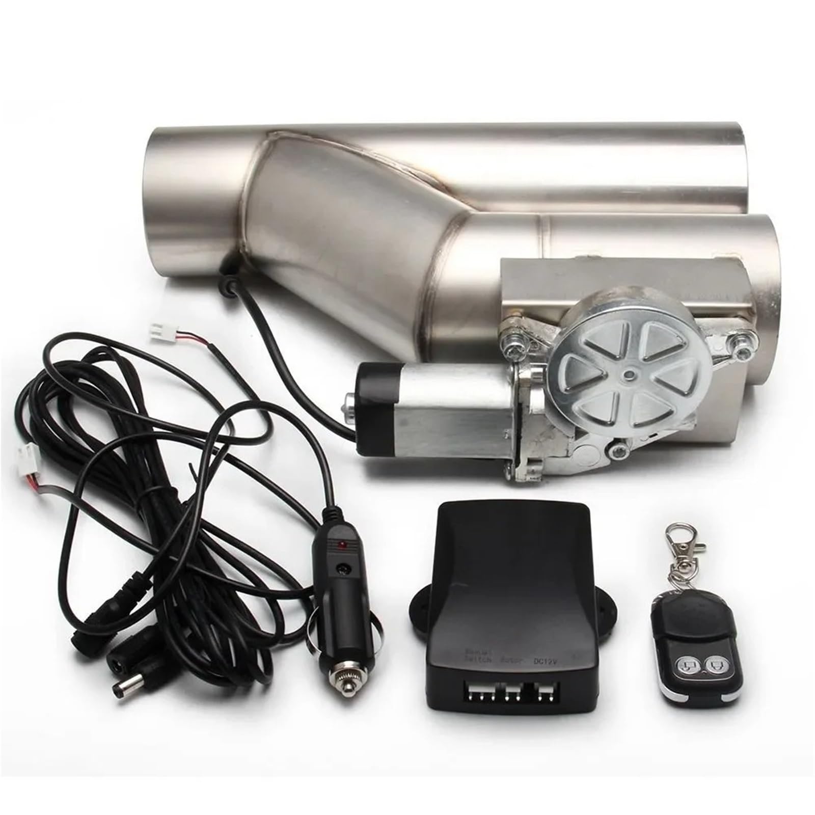 Auto Auspuffblende Universal 2,5 '' 3 "elektrisches Auspuff-Abschaltventil Y-Rohr Auspuffschalldämpfer Mit Drahtloser Fernbedienung Auto Auspuffendrohr(3 inch) von YAKISA
