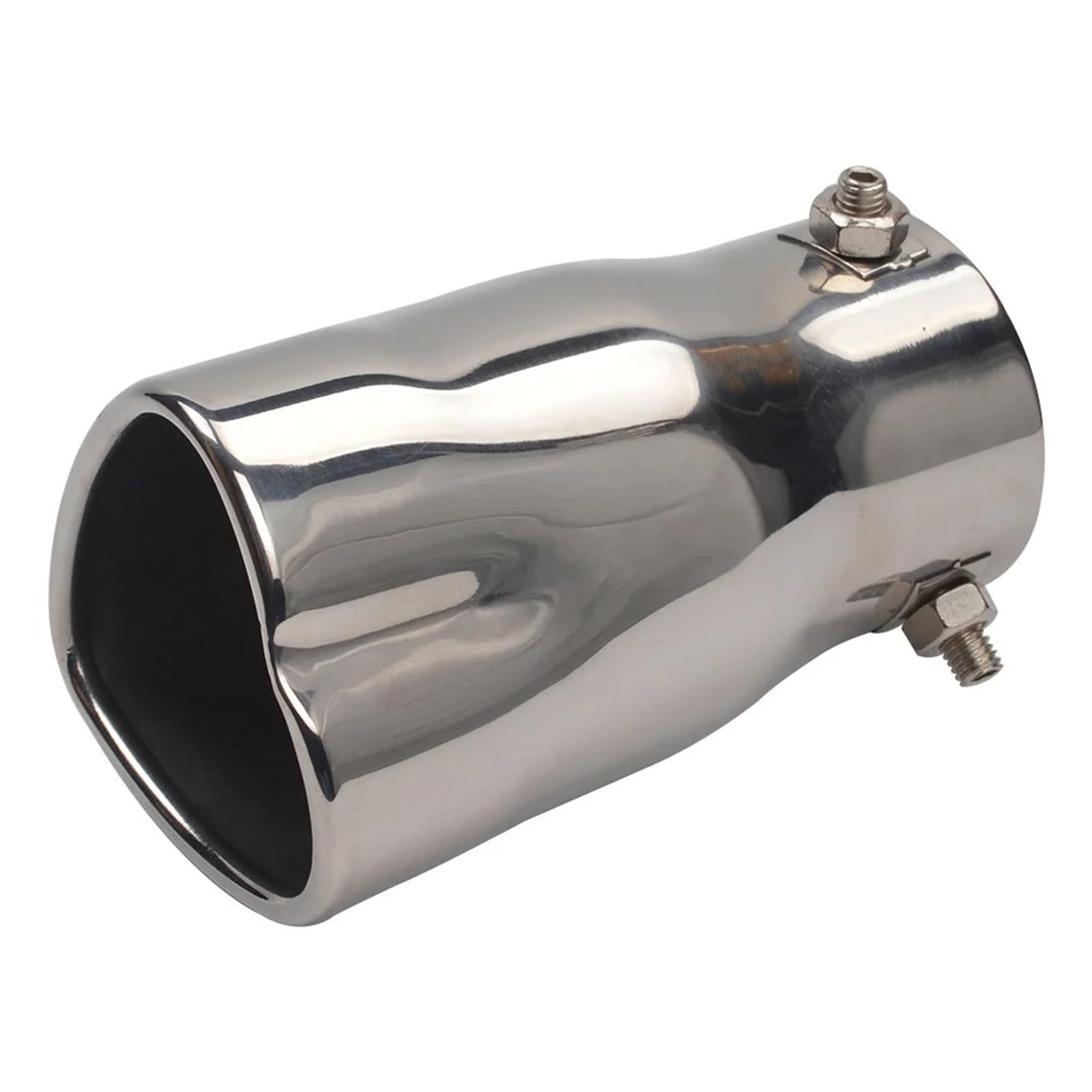 Auto Auspuffblende Universal-Auspuffendrohr Schalldämpfer 2,5 Zoll ID Einlass Anschraubbares Herzförmig Gebogenes Auspuffendrohr Auto Auspuffendrohr(Straight Silver) von YAKISA
