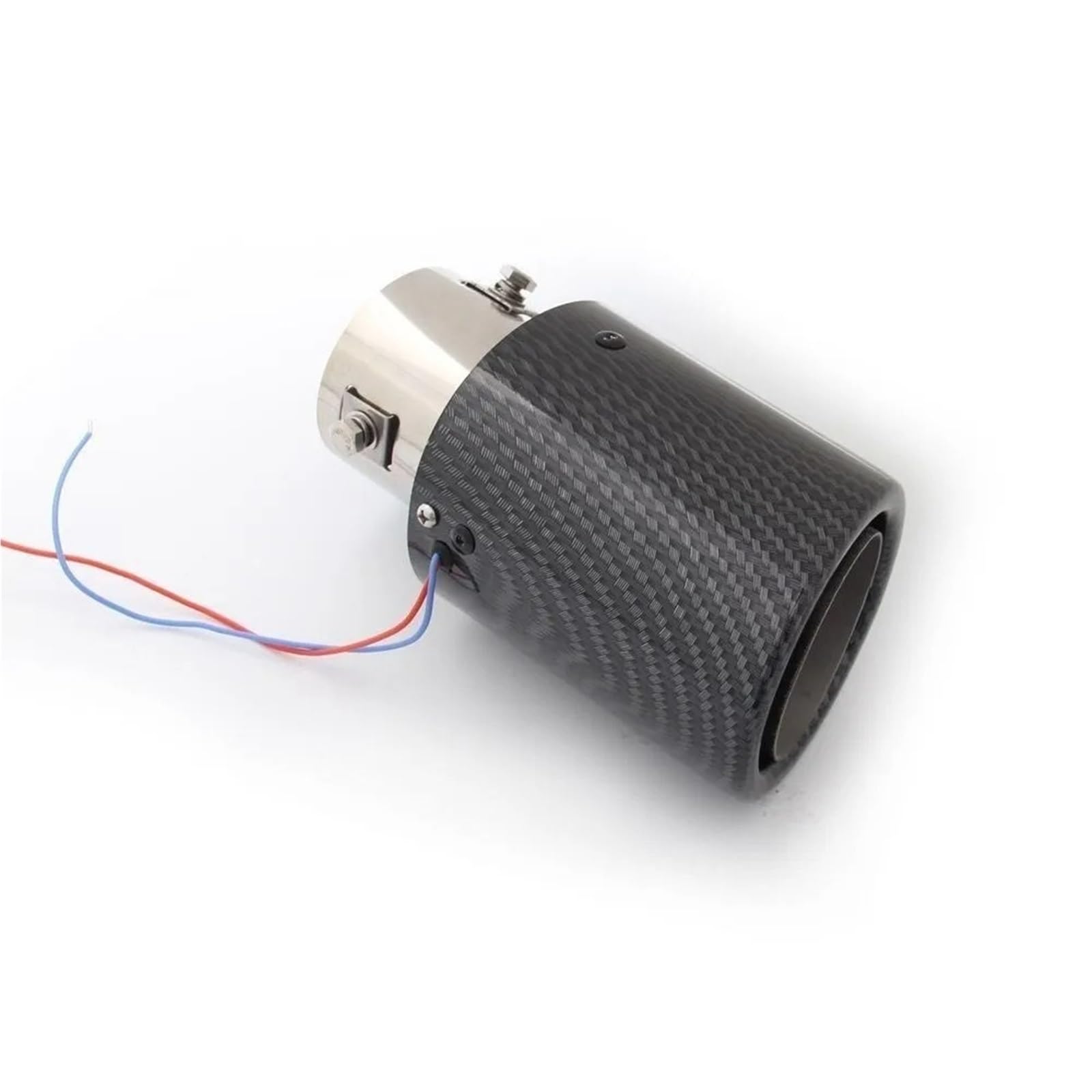 Auto Auspuffblende Universal Auto Modifizierte Auspuff Schalldämpfer Spitze Rohr Rot/Blau Licht Outlet Auspuffrohr Schwanz Kehle Schalldämpfer Turbo Sport Auto Auspuffendrohr(TP-1009-ZJ-R) von YAKISA