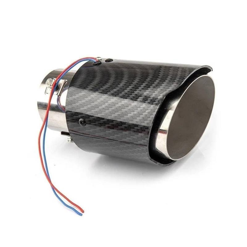 Auto Auspuffblende Universal Auto Modifizierte Auspuff Schalldämpfer Spitze Rohr Rot/Blau Licht Outlet Auspuffrohr Schwanz Kehle Schalldämpfer Turbo Sport Auto Auspuffendrohr(TP-1009-ZZ-BL) von YAKISA