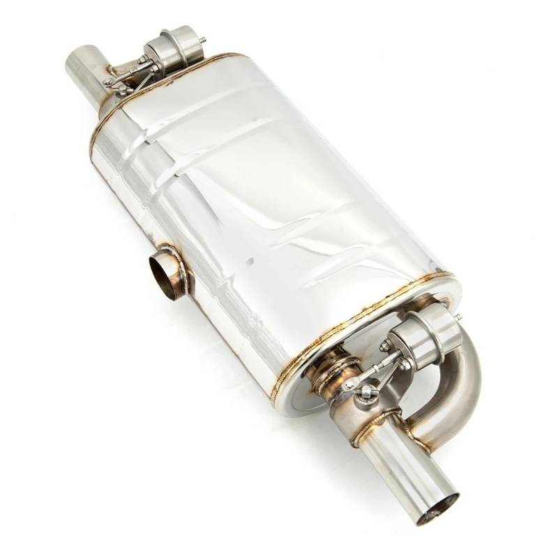 Auto Auspuffblende Universal T-förmiger Auspuffschalldämpfer Mit Doppelauslass Und Einem Einlass-Ablassventil Auspuffausschnitt Mit Fernbedienungssatz 51 Mm 63 Mm 76 Mm Auto Auspuffendrohr(51MM Muffle von YAKISA