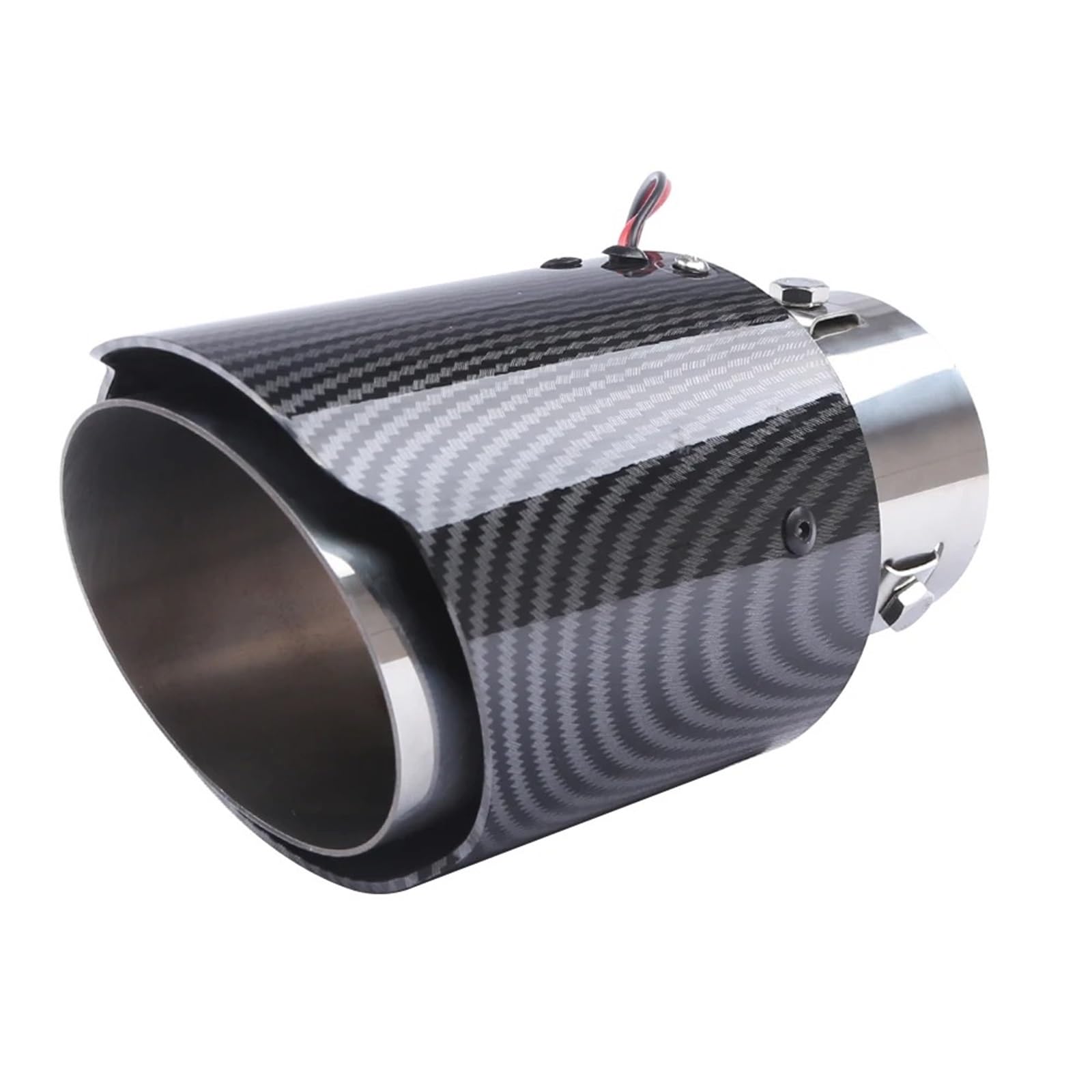 Auto Auspuffblende Universelles 2,5-Zoll-Tuning-Auspuffrohr In Leuchtender Carbonfaser-Optik Mit Leichter, Langlebiger Auto-Schalldämpfer-Modifikation Auto Auspuffendrohr(Blue Light) von YAKISA