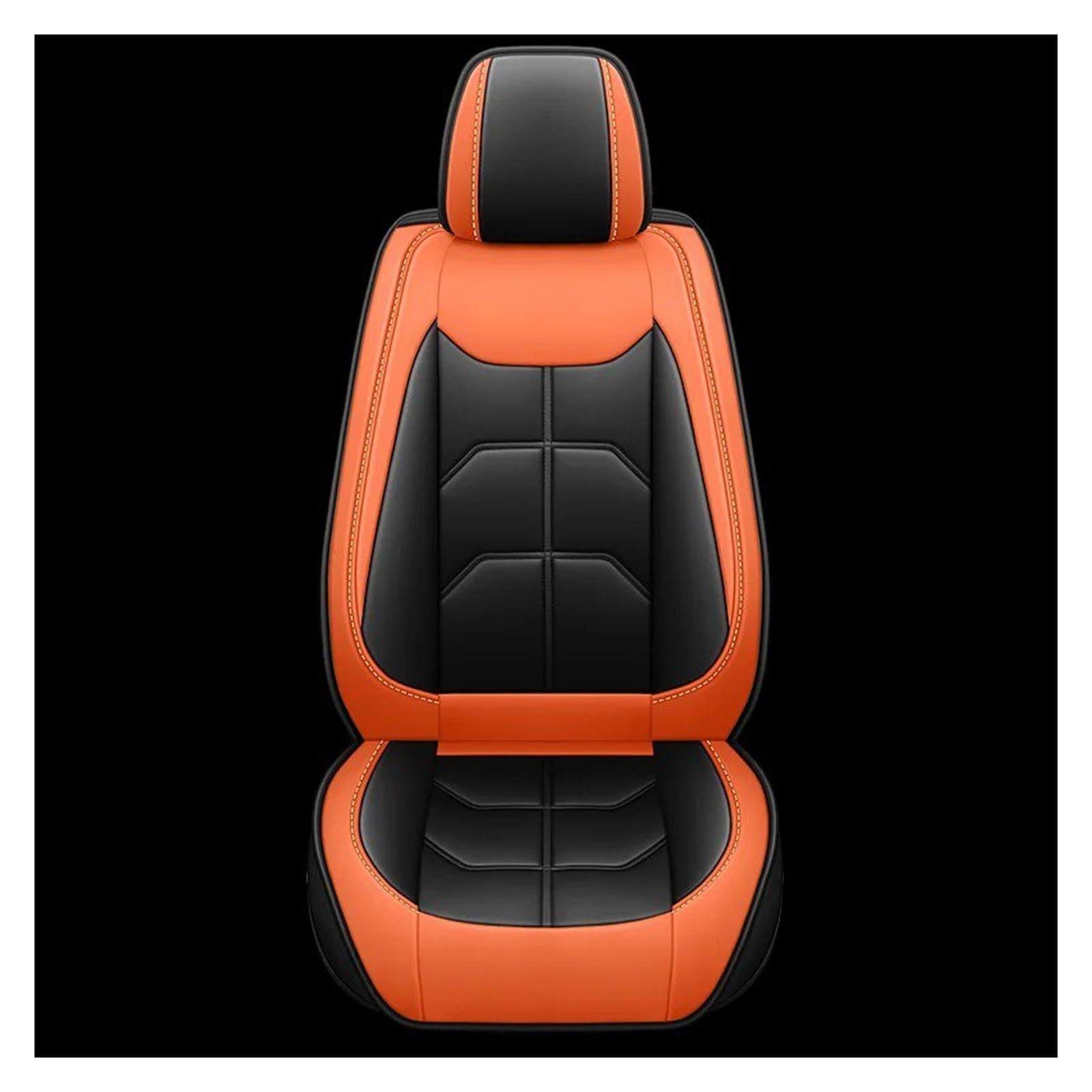 Autositzbezüge Set 1 PC Universal PU Leder Autositzbezug Innenausstattung Auto Schonbezüge(Black Orange) von YAKISA