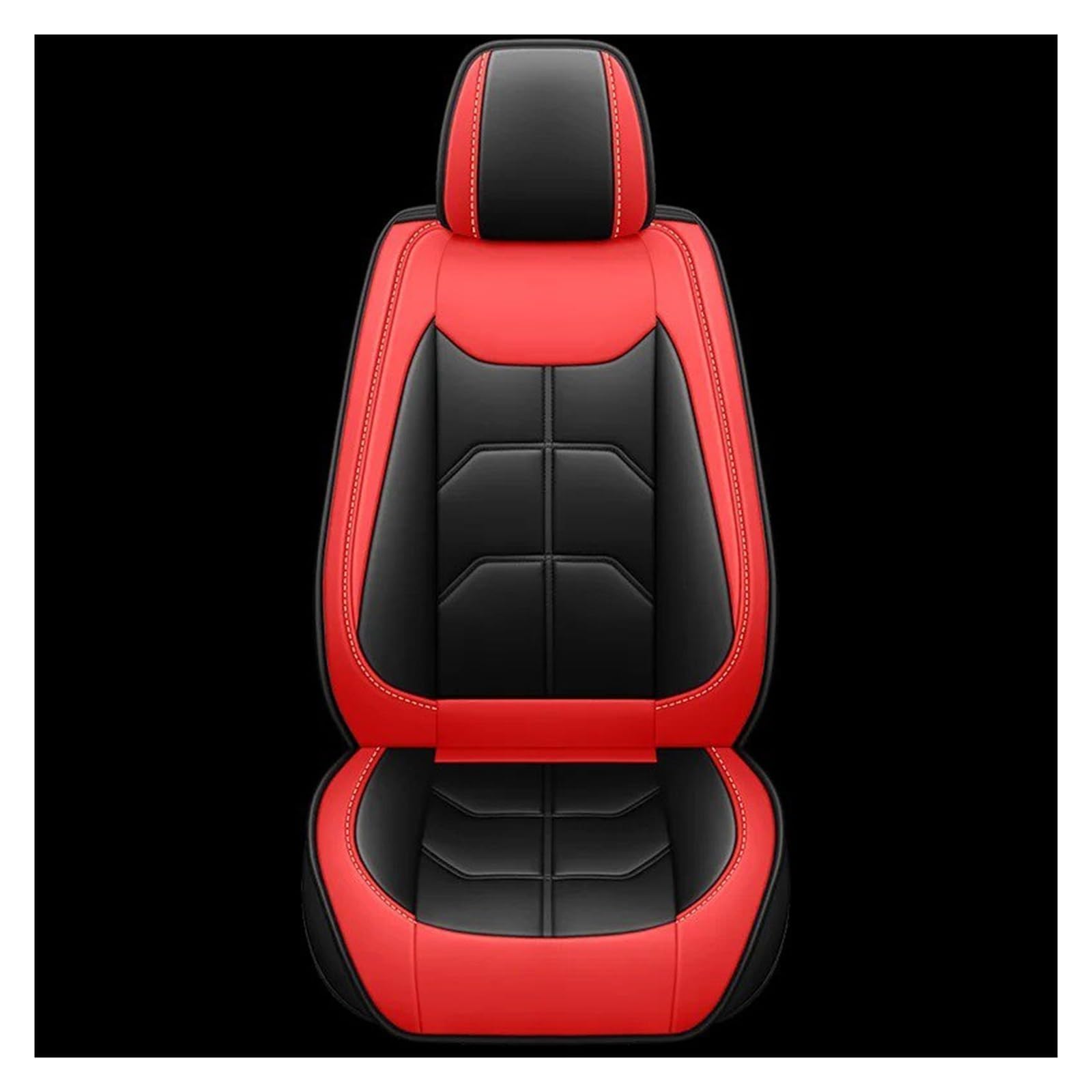 Autositzbezüge Set 1 PC Universal PU Leder Autositzbezug Innenausstattung Auto Schonbezüge(Black Red) von YAKISA