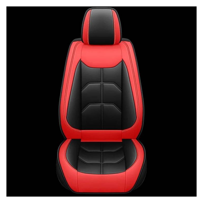 Autositzbezüge Set 1 PC Universal PU Leder Autositzbezug Innenausstattung Auto Schonbezüge(Black Red) von YAKISA
