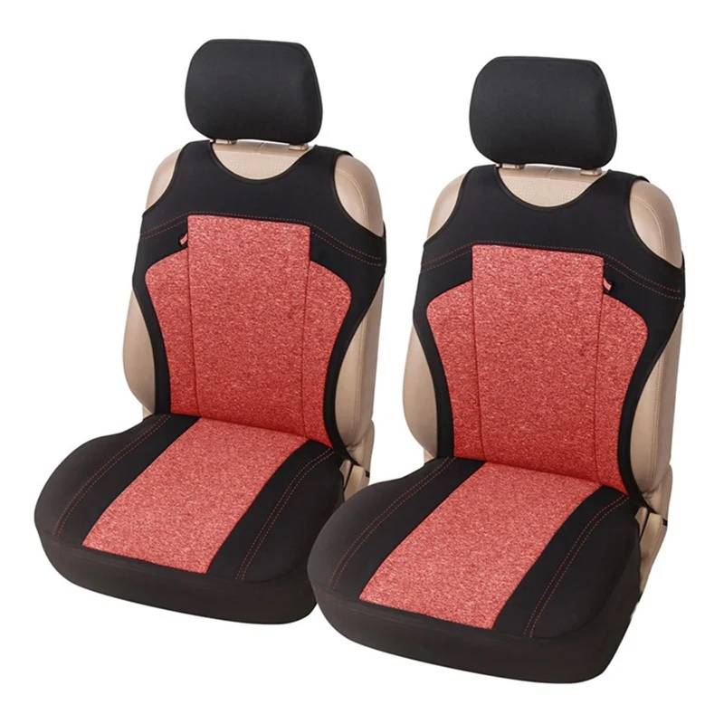Autositzbezüge Set Atmungsaktiver Auto-Vordersitzbezug Doppelsitzbezug Autositz Komfortweste Sitzbezug Autoinnenausstattung Auto Schonbezüge(RED) von YAKISA