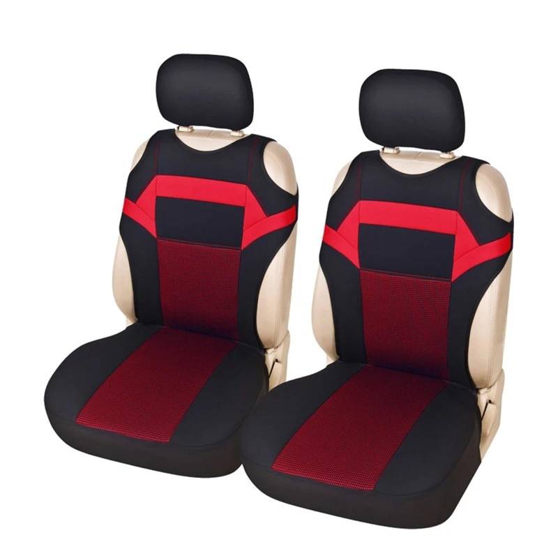 Autositzbezüge Set Atmungsaktiver Auto-Vordersitzbezug Doppelsitzbezug Autositz Komfortweste Sitzbezug Autoinnenausstattung Auto Schonbezüge(RED2) von YAKISA