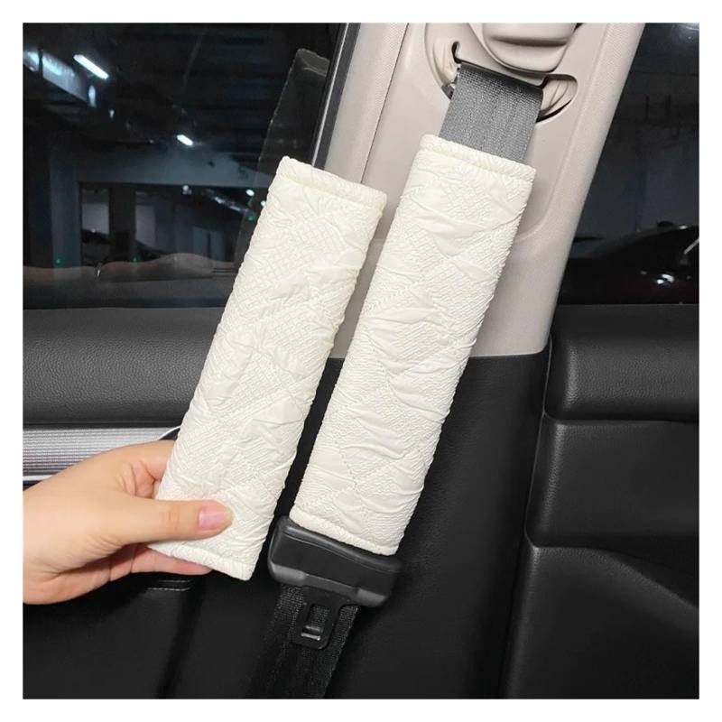 Autositzbezüge Set Autokissen-Sitzbezug Aus Weißer Spitze Blasen-Autoinnenabdeckung Für Damen Fliege Kopfstütze Taillenkissen Sicherheitsgurtbezug Auto Schonbezüge(1 Piece Shoulder pad) von YAKISA