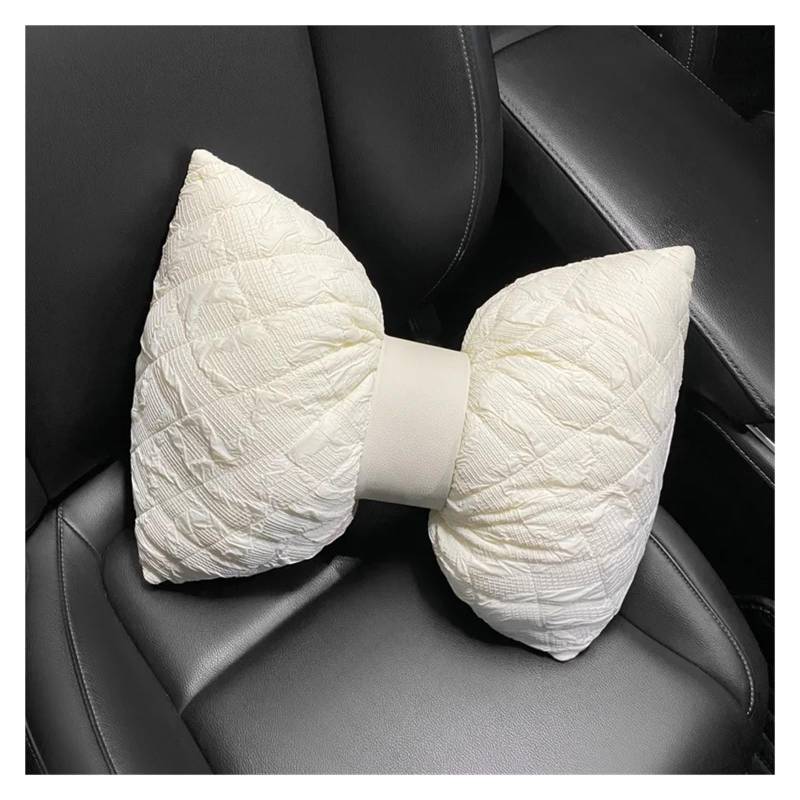 Autositzbezüge Set Autokissen-Sitzbezug Aus Weißer Spitze Blasen-Autoinnenabdeckung Für Damen Fliege Kopfstütze Taillenkissen Sicherheitsgurtbezug Auto Schonbezüge(1 Piece Waist Pillow) von YAKISA