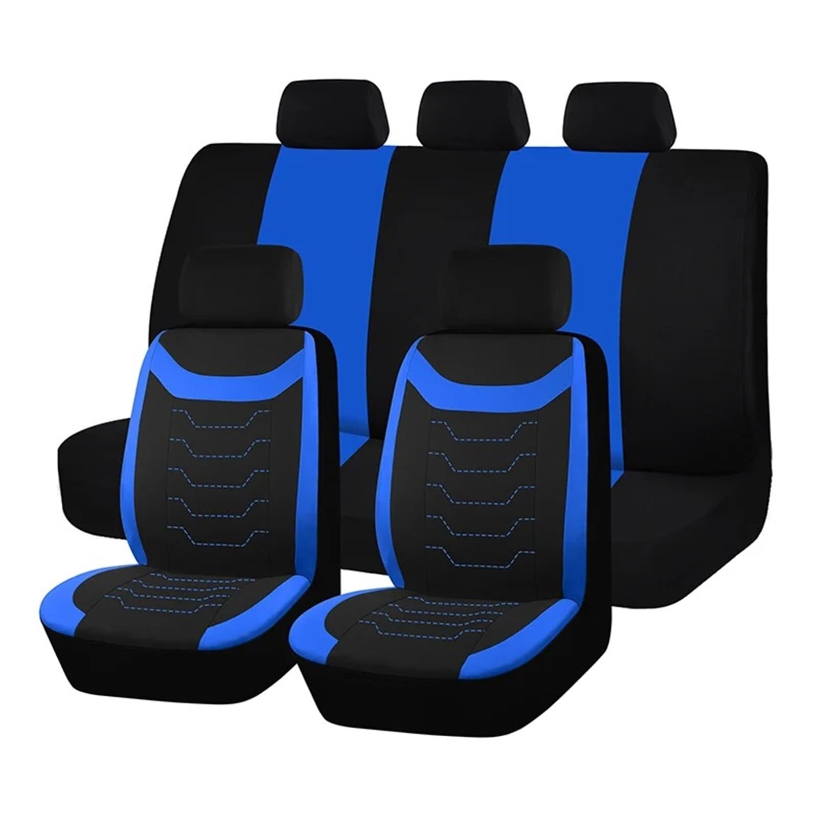Autositzbezüge Set Autositzbezüge In Universalgröße Mit Konkaver Stickerei Passend Für Die Meisten Auto- SUV- Und LKW-Innenausstattungen Mit Airbag-Kompatibilität Auto Schonbezüge(Blue) von YAKISA