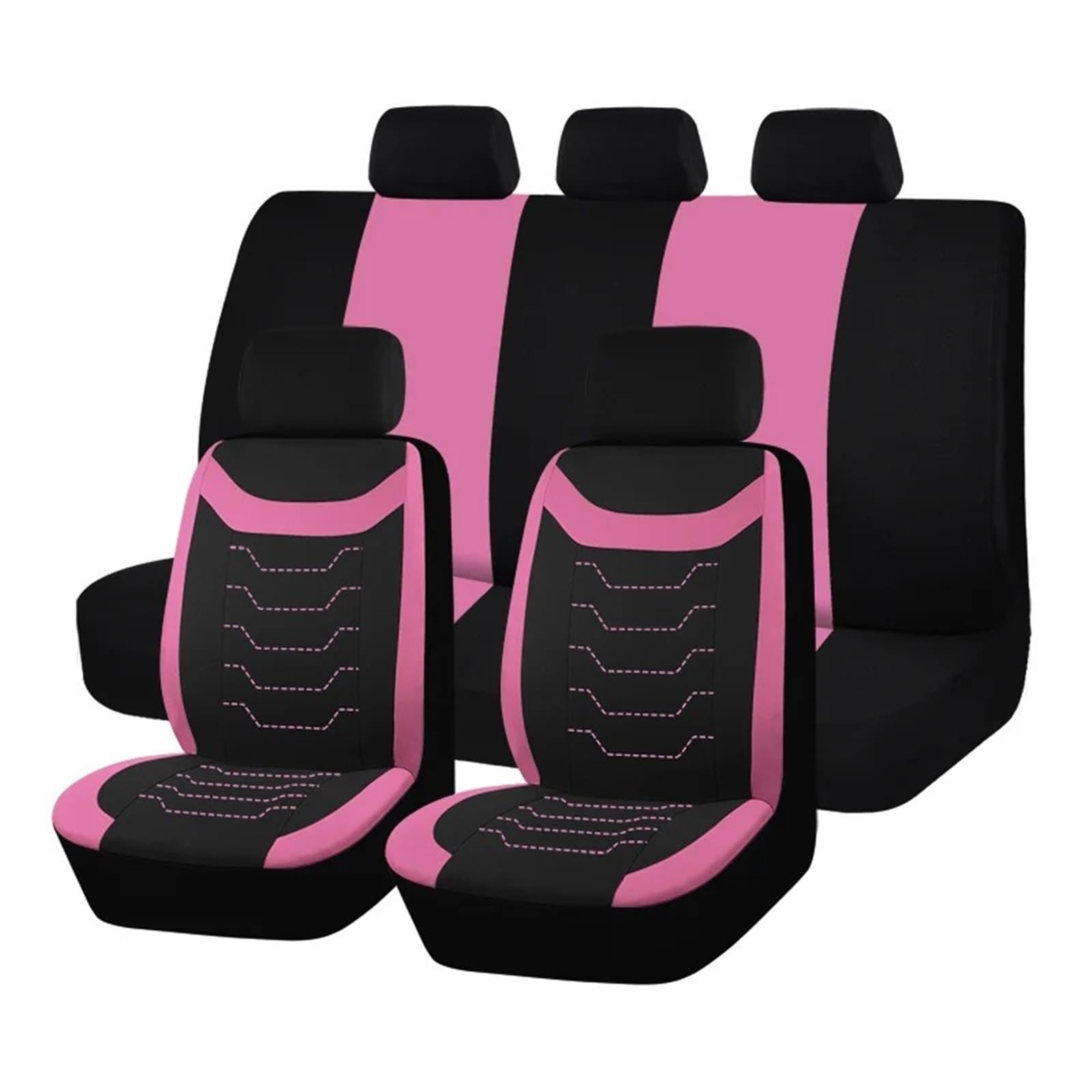 Autositzbezüge Set Autositzbezüge In Universalgröße Mit Konkaver Stickerei Passend Für Die Meisten Auto- SUV- Und LKW-Innenausstattungen Mit Airbag-Kompatibilität Auto Schonbezüge(Pink) von YAKISA