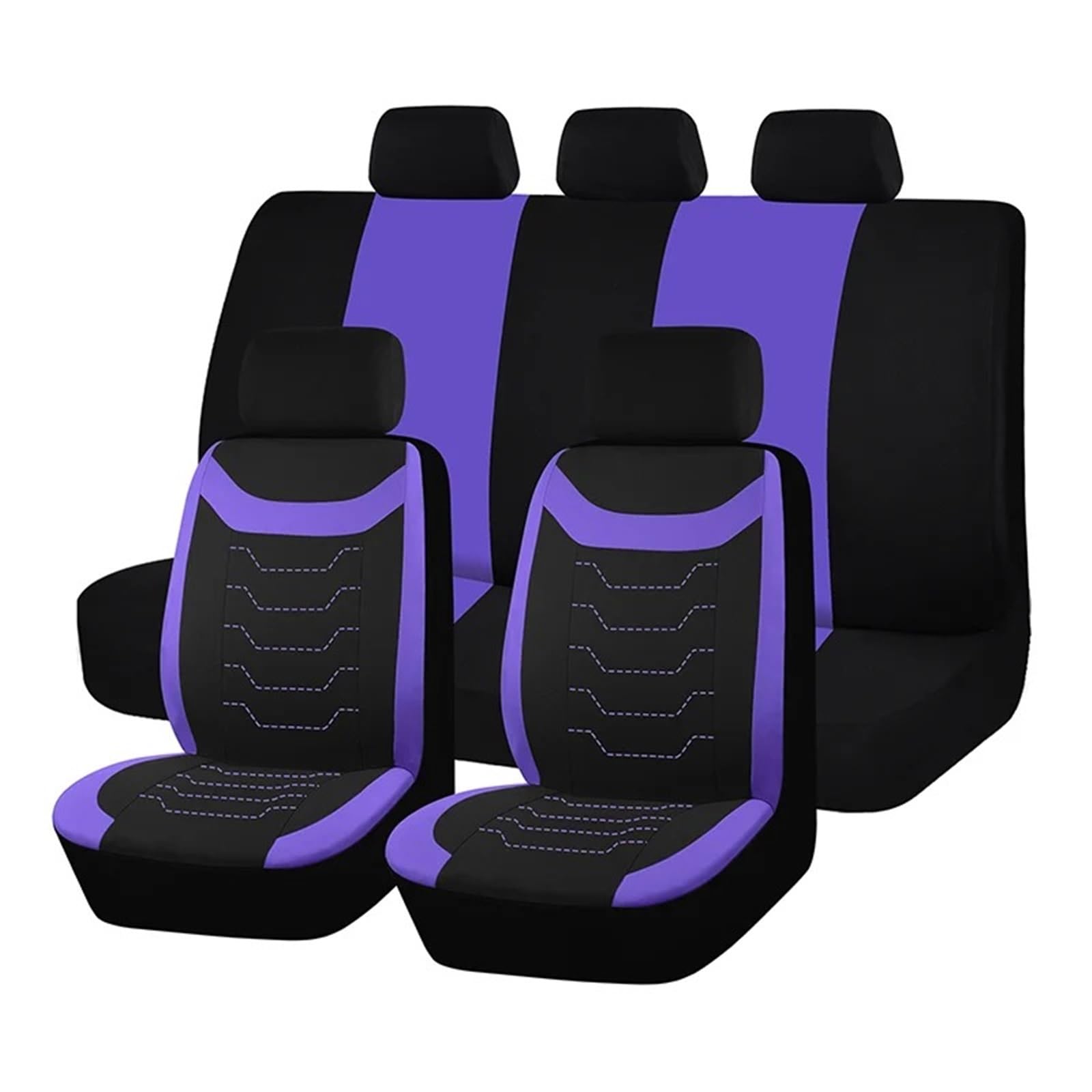 Autositzbezüge Set Autositzbezüge In Universalgröße Mit Konkaver Stickerei Passend Für Die Meisten Auto- SUV- Und LKW-Innenausstattungen Mit Airbag-Kompatibilität Auto Schonbezüge(Purple) von YAKISA