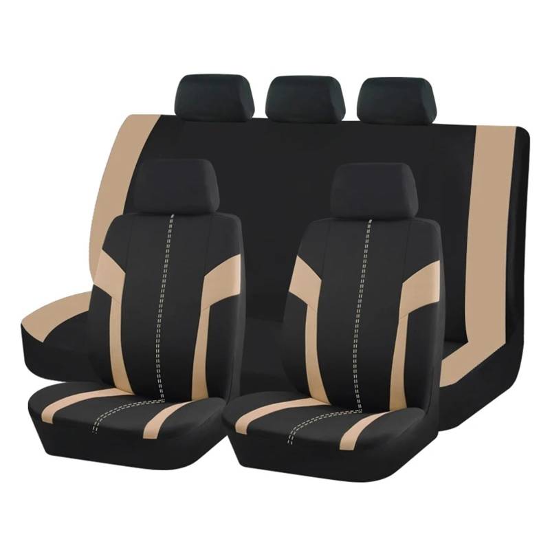 Autositzbezüge Set Autositzbezüge Universell Für Die Meisten Autos SUVs Und LKWs Atmungsaktive Sitzbezüge Aus Netzgewebe Für Den Autoinnenraum Auto Schonbezüge(Beige) von YAKISA