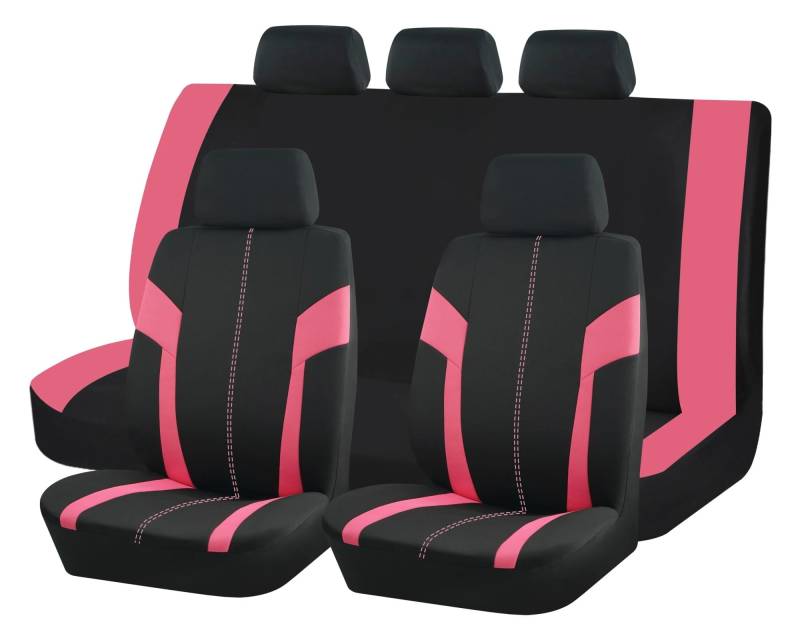 Autositzbezüge Set Autositzbezüge Universell Für Die Meisten Autos SUVs Und LKWs Atmungsaktive Sitzbezüge Aus Netzgewebe Für Den Autoinnenraum Auto Schonbezüge(Pink) von YAKISA