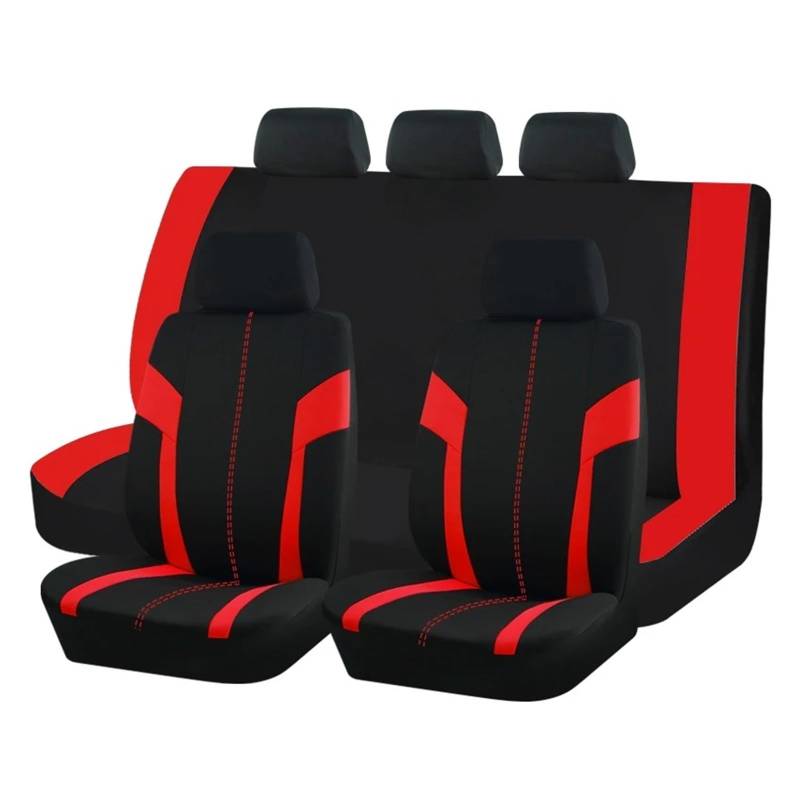 Autositzbezüge Set Autositzbezüge Universell Für Die Meisten Autos SUVs Und LKWs Atmungsaktive Sitzbezüge Aus Netzgewebe Für Den Autoinnenraum Auto Schonbezüge(Red) von YAKISA