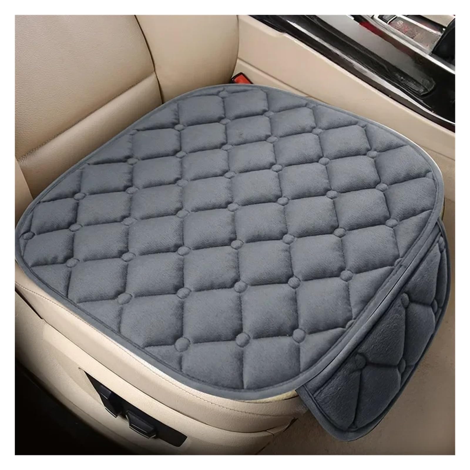Autositzbezüge Set Autositzbezüge Warme Sitze Kissenschutz Plüsch Sitzbezug Herbst Winter Universal Für Limousine Fließheck SUV Sitzmatten Auto Schonbezüge(1pcs Gray) von YAKISA