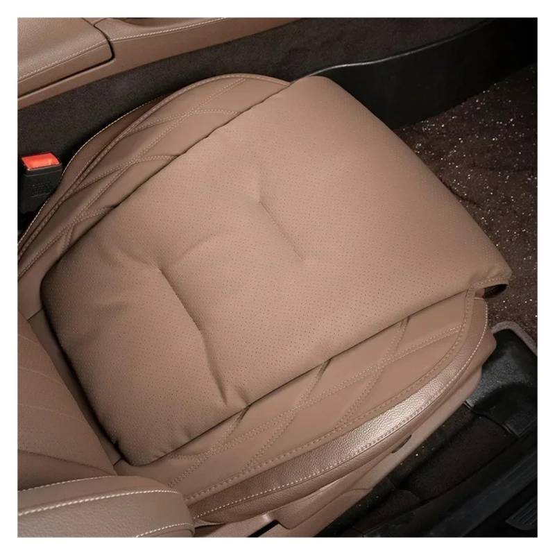 Autositzbezüge Set Autositzkissen Hauptfahrer Universal Vier-Jahreszeiten-Ledersitzkissen Geeignete Sitzbezüge Auto Schonbezüge(Cushion-Brown) von YAKISA