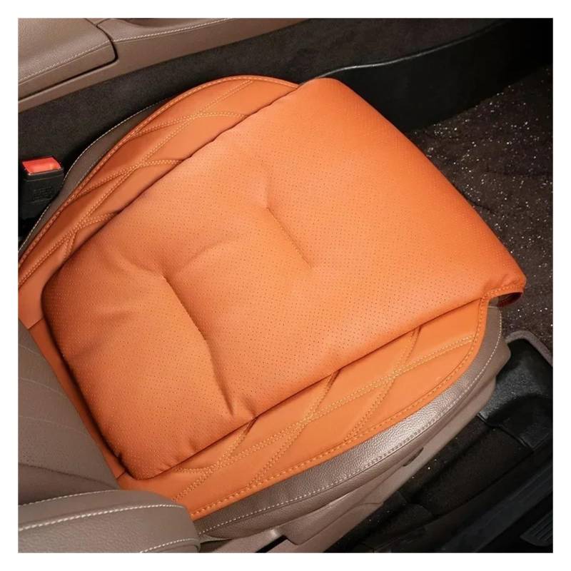 Autositzbezüge Set Autositzkissen Hauptfahrer Universal Vier-Jahreszeiten-Ledersitzkissen Geeignete Sitzbezüge Auto Schonbezüge(Cushion-Orange) von YAKISA
