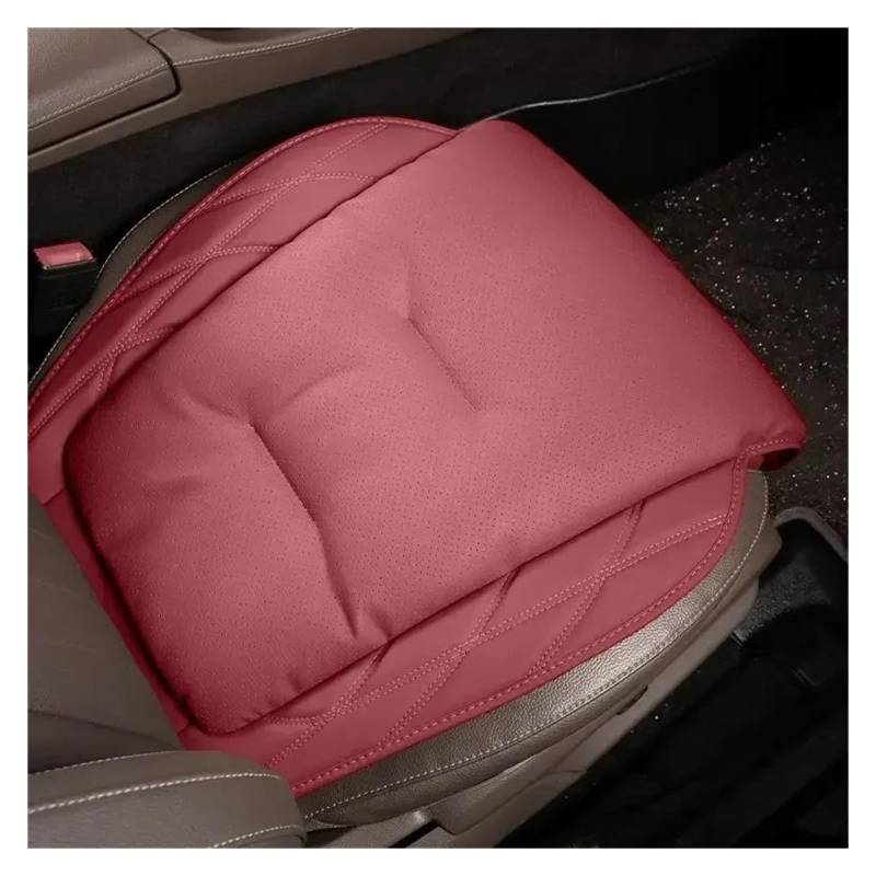 Autositzbezüge Set Autositzkissen Hauptfahrer Universal Vier-Jahreszeiten-Ledersitzkissen Geeignete Sitzbezüge Auto Schonbezüge(Cushion-Red) von YAKISA