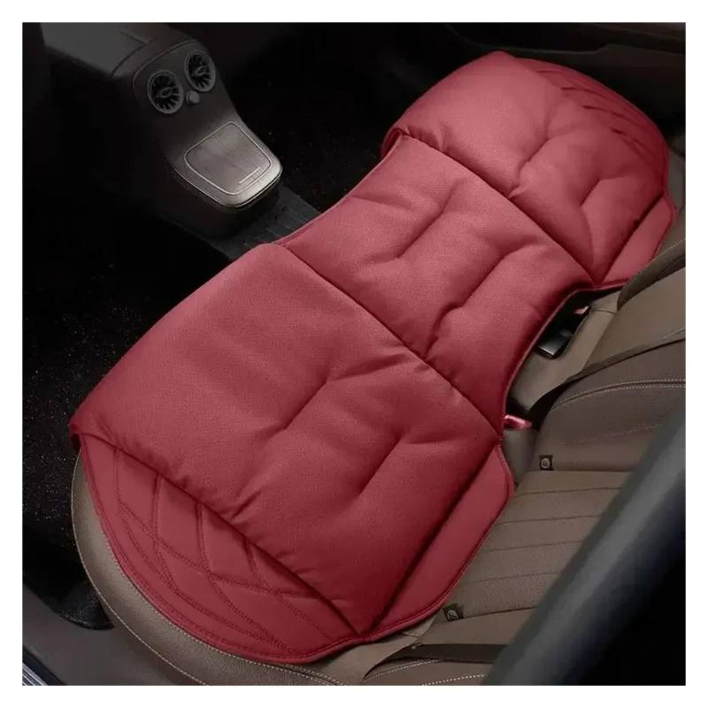 Autositzbezüge Set Autositzkissen Hauptfahrer Universal Vier-Jahreszeiten-Ledersitzkissen Geeignete Sitzbezüge Auto Schonbezüge(Rear Seat-Red) von YAKISA