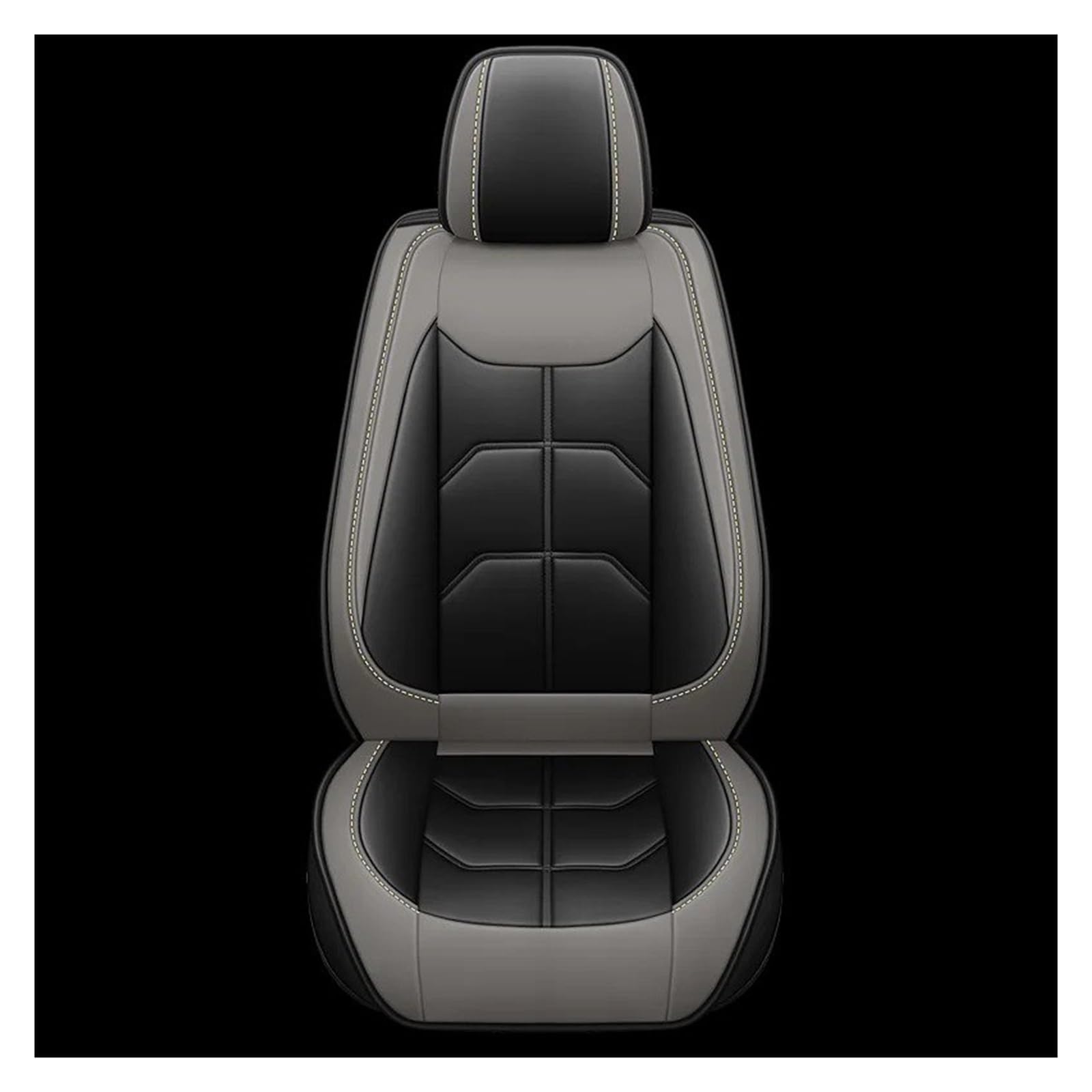Autositzbezüge Set Für Benz C-Klasse W202 W203 W204 W205 A205 C204 C205 S202 S203 1 PC Universal PU Leder Autositzbezug Innenausstattung Auto Schonbezüge(Black Grey) von YAKISA