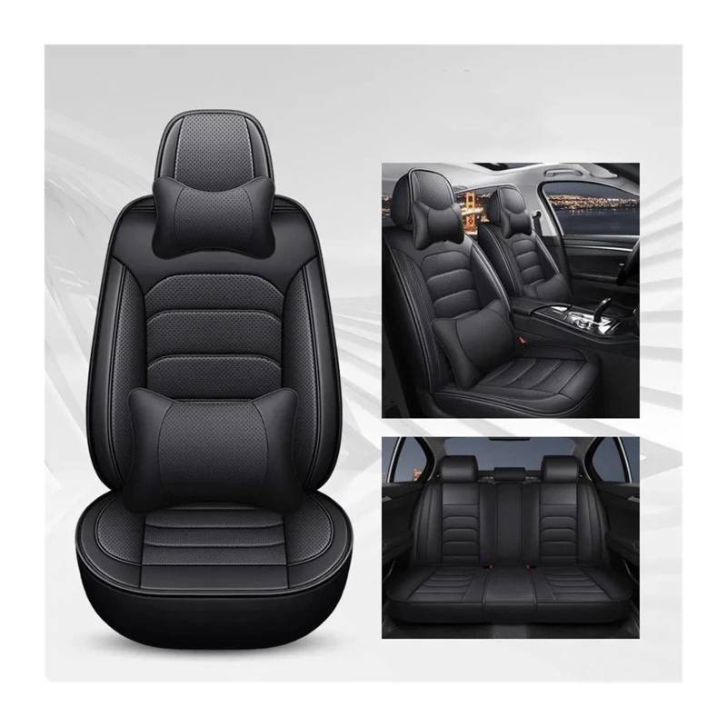 Autositzbezüge Set Für FIAT Alle Medels 500 500L 2007-2014 Für Punto Für Bravo Für Viaggio Für Freemoauto Universal-Sitzbezug Autozubehör Auto Schonbezüge(Black Pillow) von YAKISA